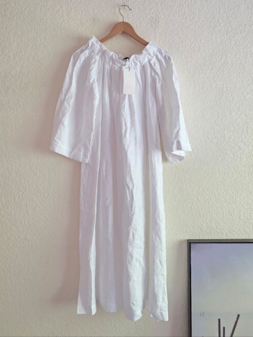 Zara 100% Linen Dress White Size M - Picture 16 of 16